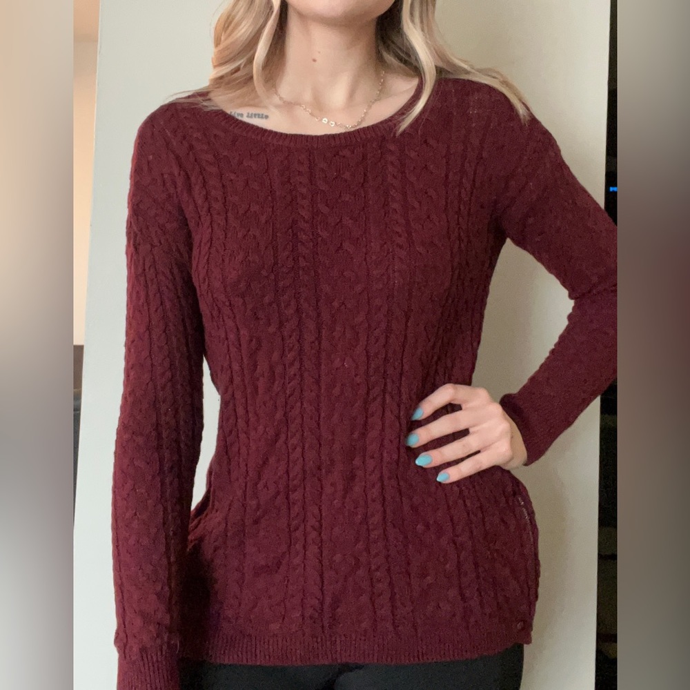 Burgundy American Eagle Outfitters Knit Sweater